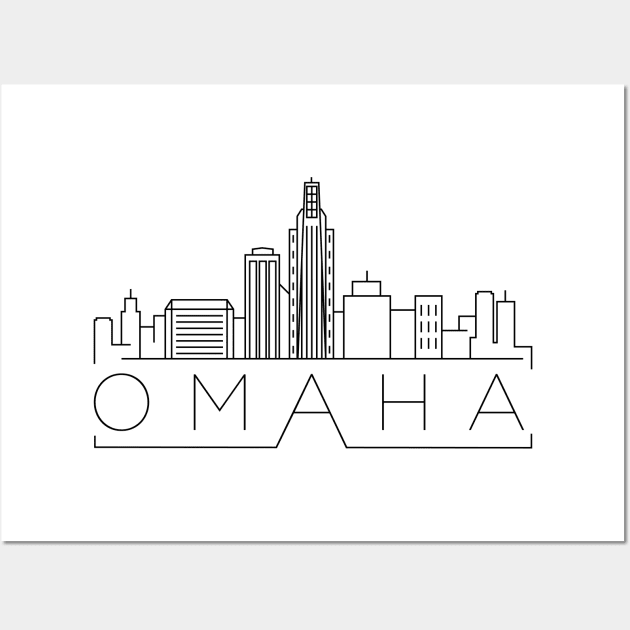 Omaha Minimal Skyline Wall Art by kursatunsal